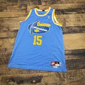 Vintage Nike Rewind Carmelo Anthony Jersey #15‎ Basketball Blue Yellow L Nuggets
